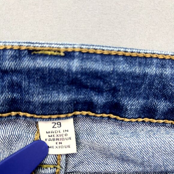 True Religion Jeans Womens 29 Blue Denim Flat‎ Front Pockets Slim Straight - Picture 13 of 16